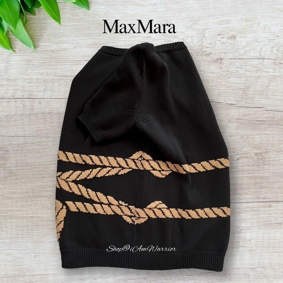MaxMara cotton knotted rope motif boatneck short sleeve sweater *shop@iamwarrior - Picture 7 of 11